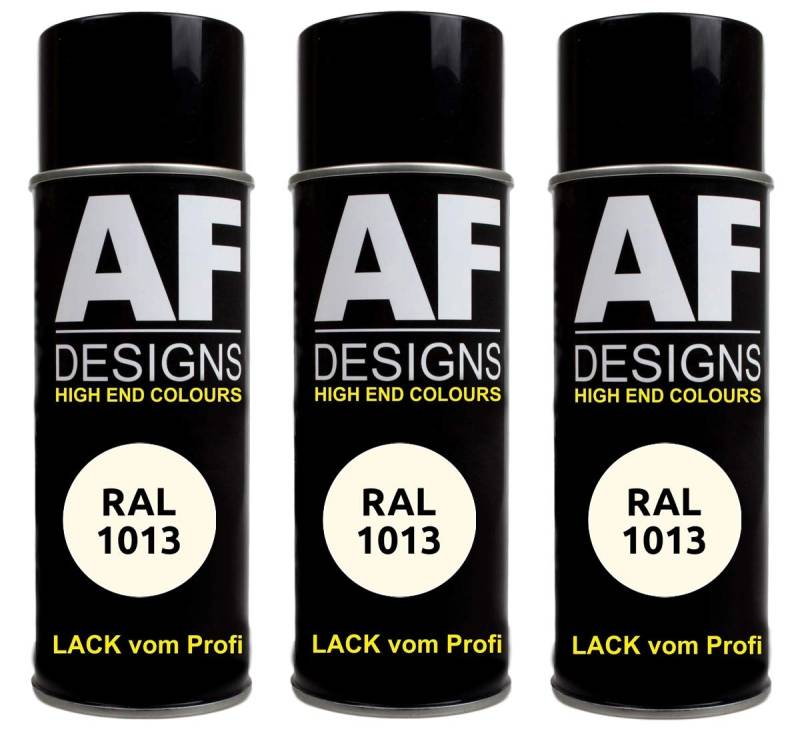 Alex Flittner Designs 3x RAL Lackspray Autolack Buntlack Spraydose RAL1013 PERLWEISS matt von Alex Flittner Designs