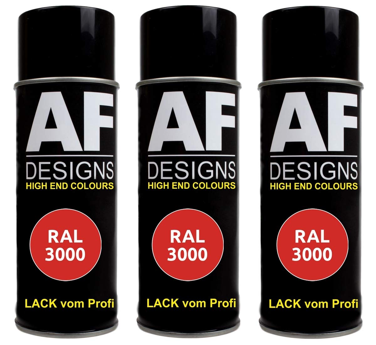 Alex Flittner Designs 3X RAL Lackspray Autolack Buntlack Spraydose RAL3000 FEUERROT seidenmatt von Alex Flittner Designs