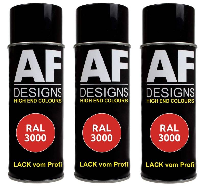 Alex Flittner Designs 3X RAL Lackspray Autolack Buntlack Spraydose RAL3000 FEUERROT seidenmatt von Alex Flittner Designs