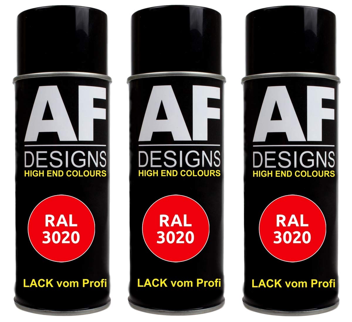 Alex Flittner Designs 3X RAL Lackspray Autolack Buntlack Spraydose RAL3020 VERKEHRSROT glänzend von Alex Flittner Designs