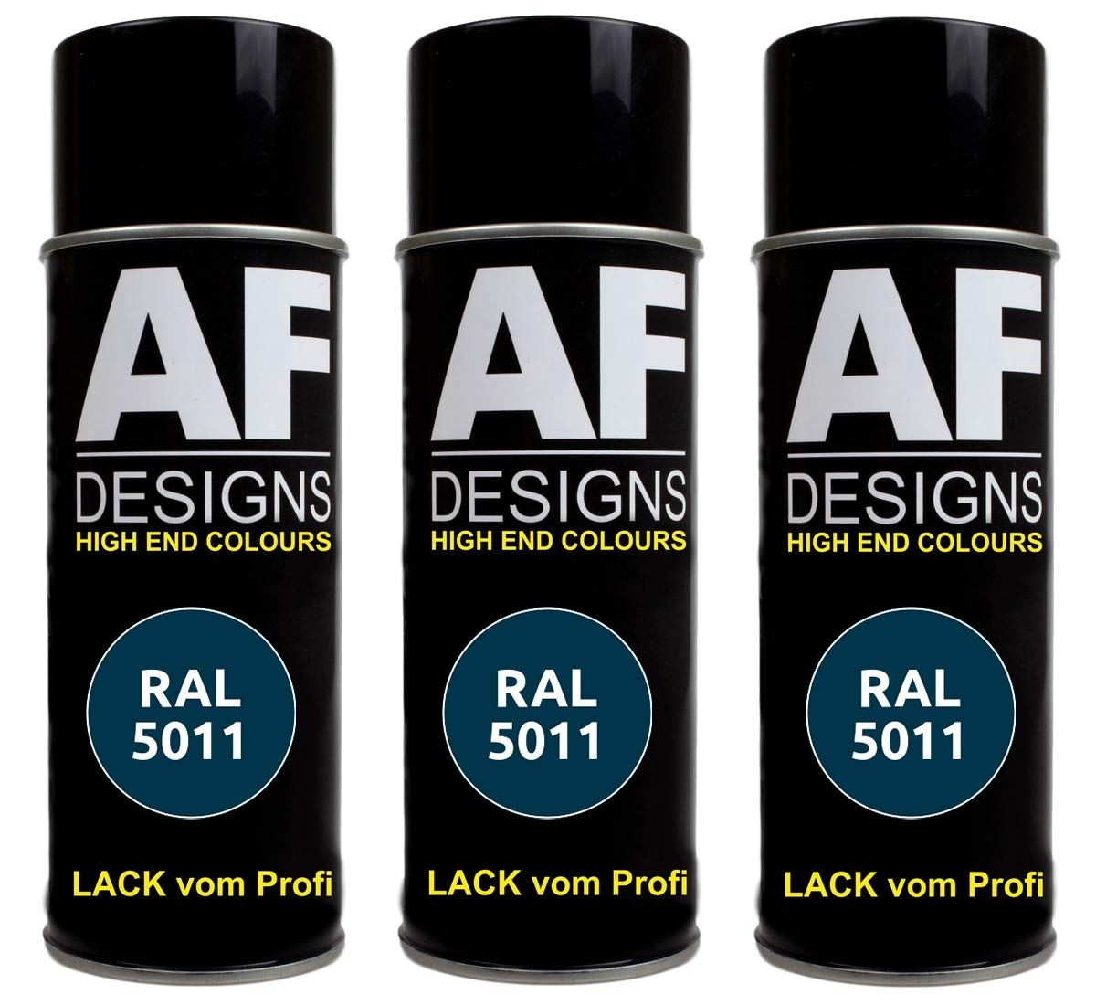 Alex Flittner Designs 3X RAL Lackspray Autolack Buntlack Spraydose RAL5011 STAHLBLAU glänzend von Alex Flittner Designs