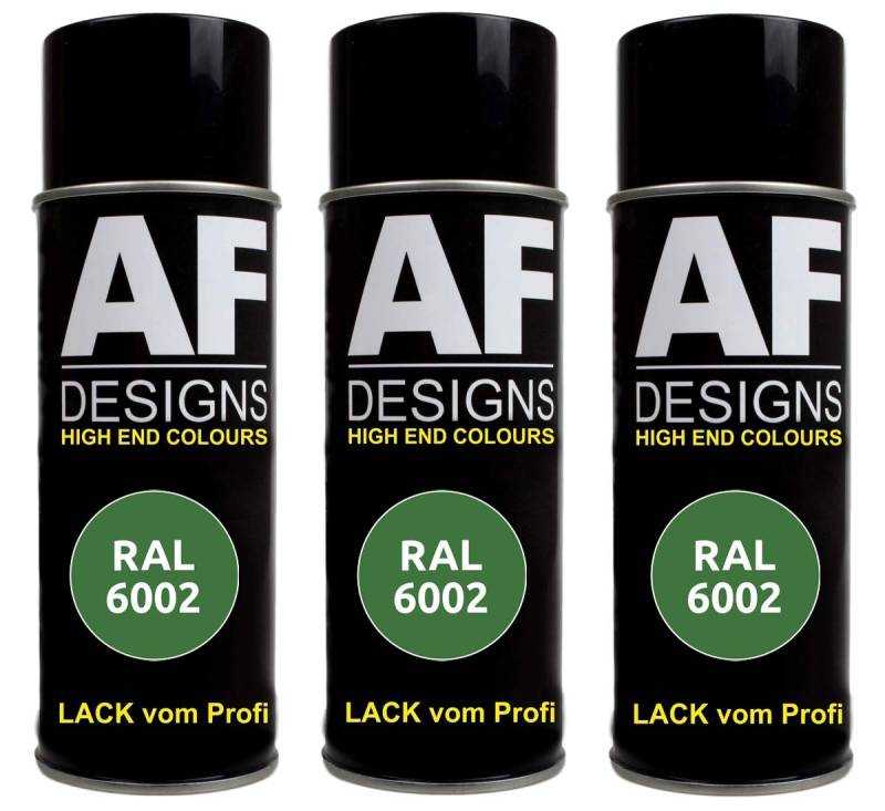 Alex Flittner Designs 3X RAL Lackspray Autolack Buntlack Spraydose RAL6002 LAUBGRUEN matt von Alex Flittner Designs