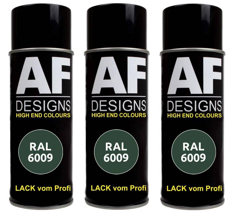 Alex Flittner Designs 3X RAL Lackspray Autolack Buntlack Spraydose RAL6009 TANNENGRUEN stumpfmatt von Alex Flittner Designs