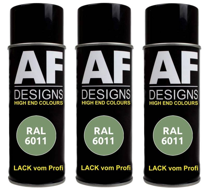 Alex Flittner Designs 3X RAL Lackspray Autolack Buntlack Spraydose RAL6011 RESEDAGRUEN matt von Alex Flittner Designs