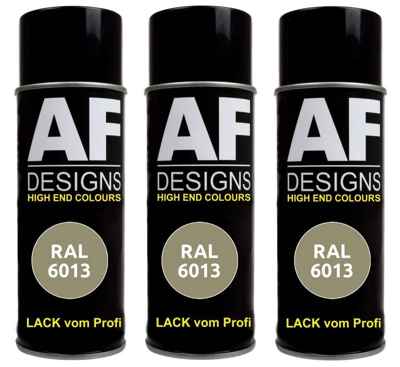 Alex Flittner Designs 3X RAL Lackspray Autolack Buntlack Spraydose RAL6013 SCHILFGRUEN matt von Alex Flittner Designs