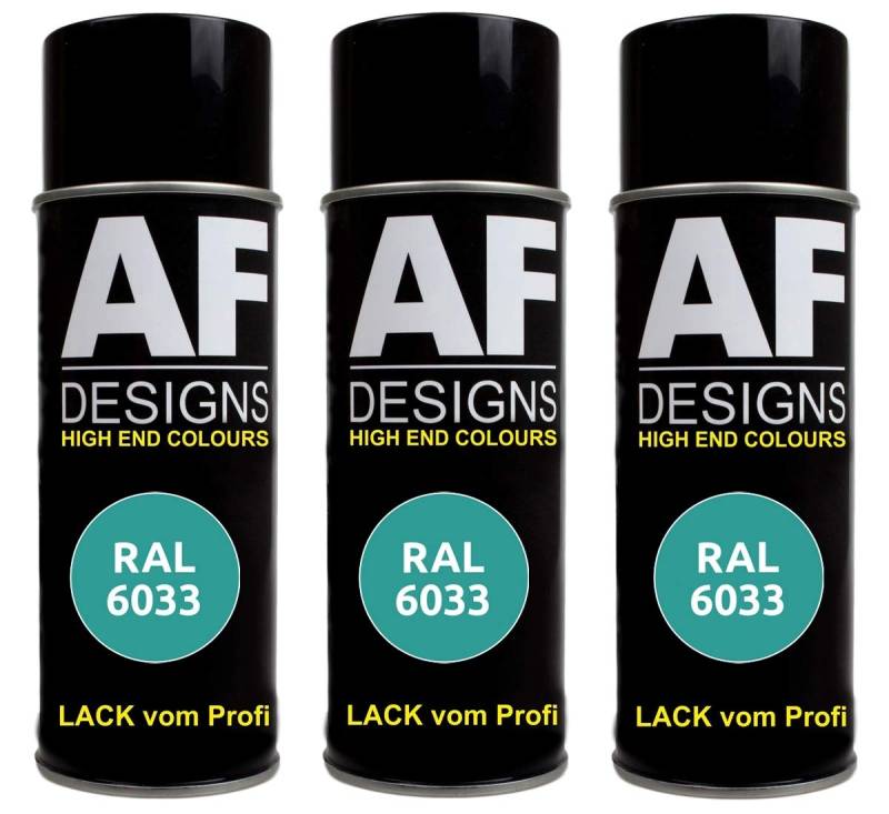 Alex Flittner Designs 3X RAL Lackspray Autolack Buntlack Spraydose RAL6033 MINTTUERKIS glänzend von Alex Flittner Designs