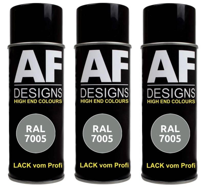 Alex Flittner Designs 3X RAL Lackspray Autolack Buntlack Spraydose RAL7005 MAUSGRAU matt von Alex Flittner Designs