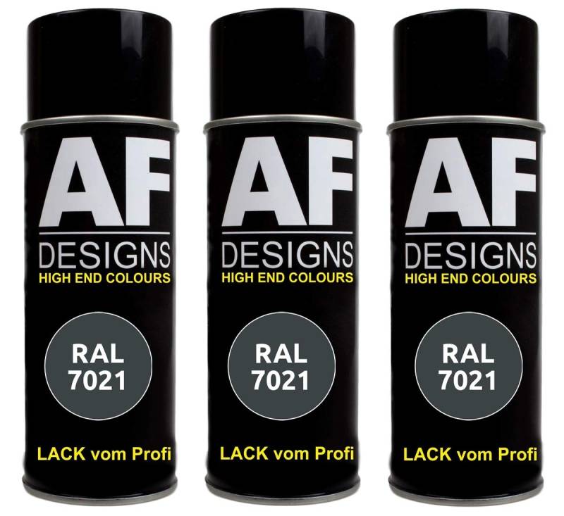 Alex Flittner Designs 3X RAL Lackspray Autolack Buntlack Spraydose RAL7021 Schwarzgrau glänzend von Alex Flittner Designs