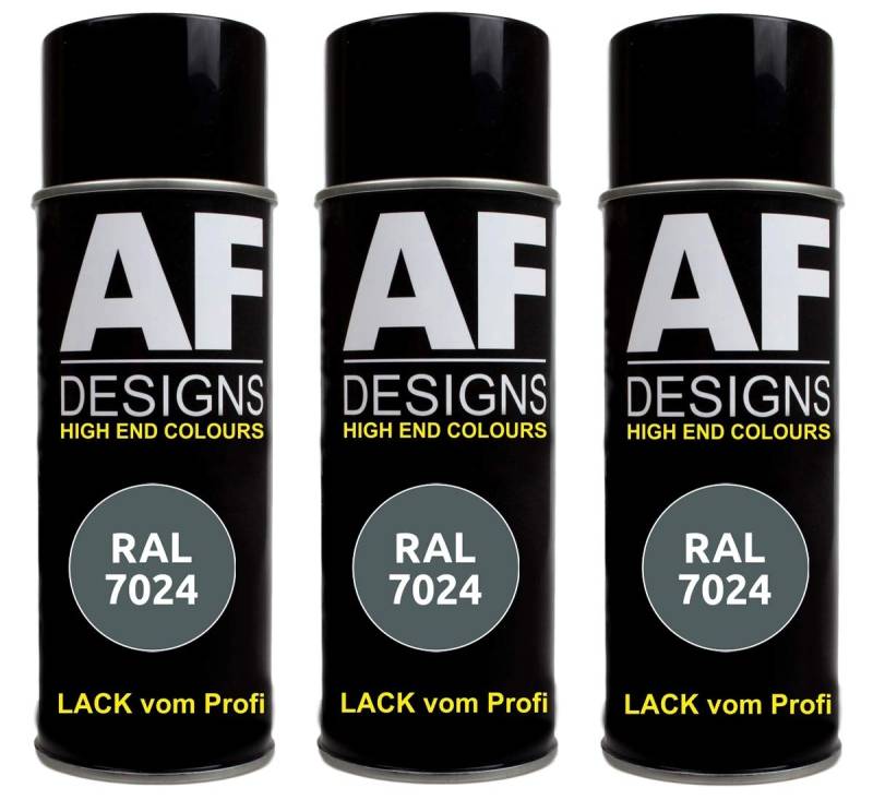 Alex Flittner Designs 3X RAL Lackspray Autolack Buntlack Spraydose RAL7024 Graphitgrau seidenmatt von Alex Flittner Designs