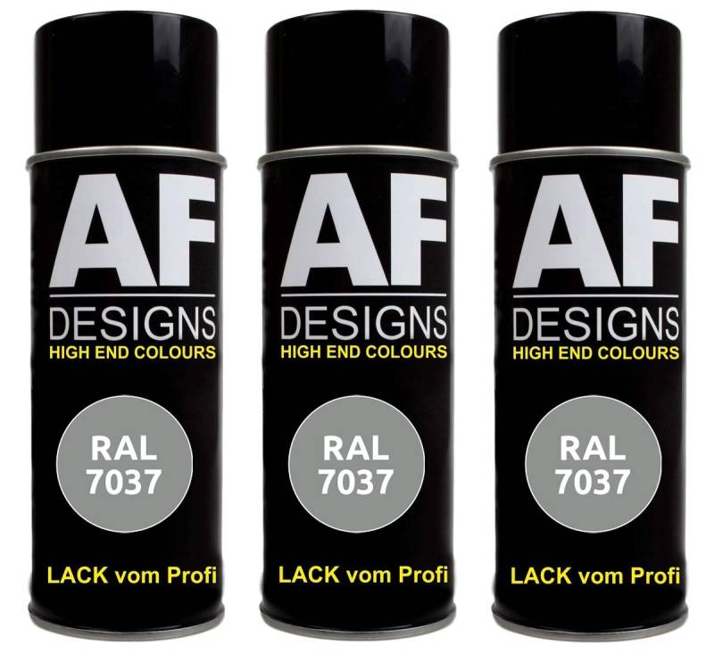 Alex Flittner Designs 3x RAL Lackspray Autolack Buntlack Spraydose RAL7037 STAUBGRAU seidenmatt von Alex Flittner Designs