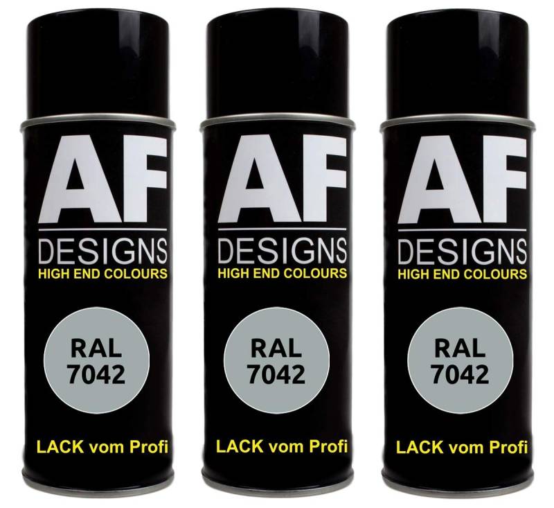 Alex Flittner Designs 3X RAL Lackspray Autolack Buntlack Spraydose RAL7042 VERKEHRSGRAU A stumpfmatt von Alex Flittner Designs