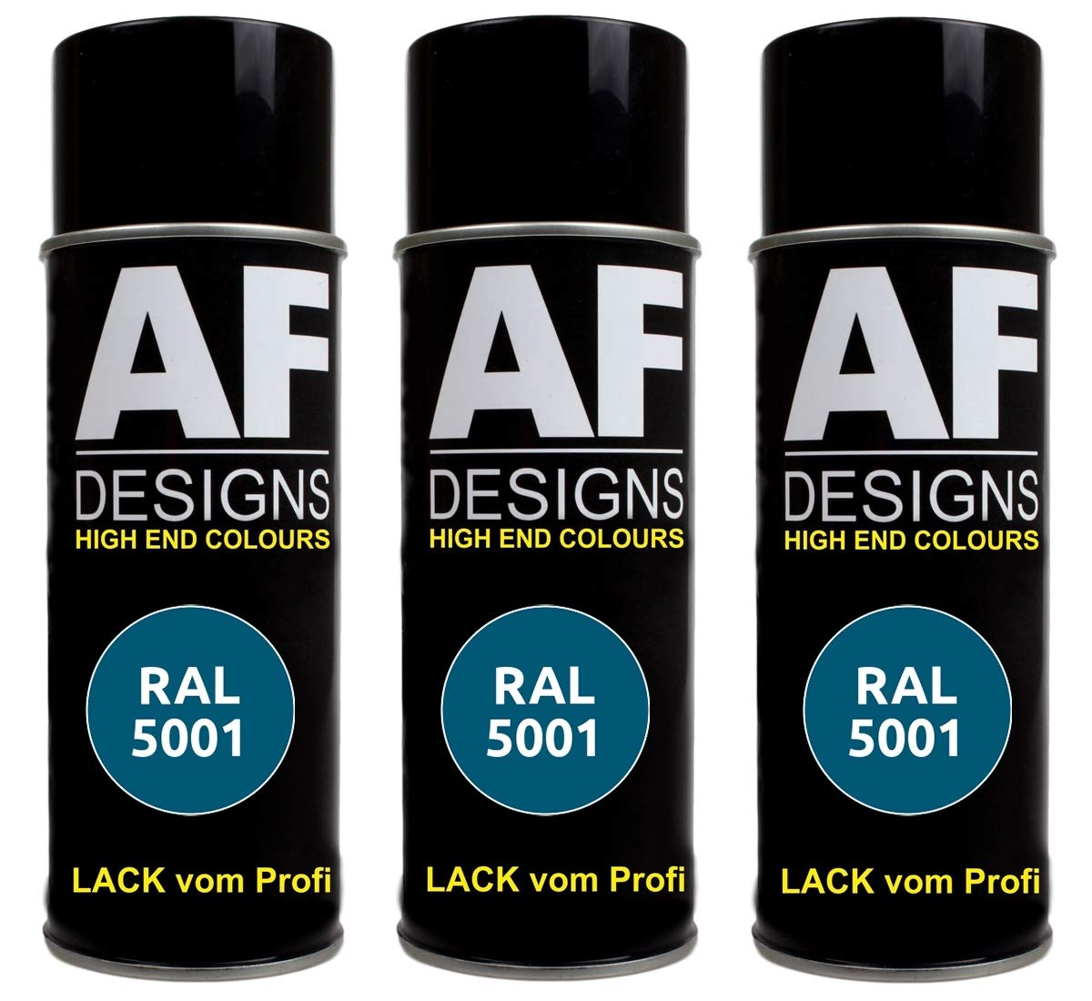 Alex Flittner Designs 3X RAL Lackspray Autolack Buntlack Spraydose RAL5001 GRUENBLAU matt von Alex Flittner Designs