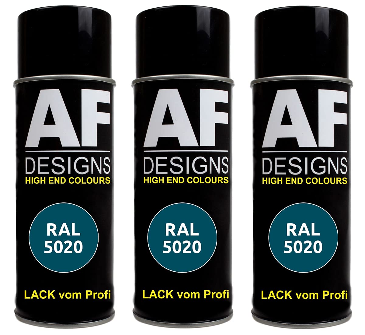 Alex Flittner Designs 3x RAL Lackspray Autolack Buntlack Spraydose RAL5020 OZEANBLAU matt von Alex Flittner Designs