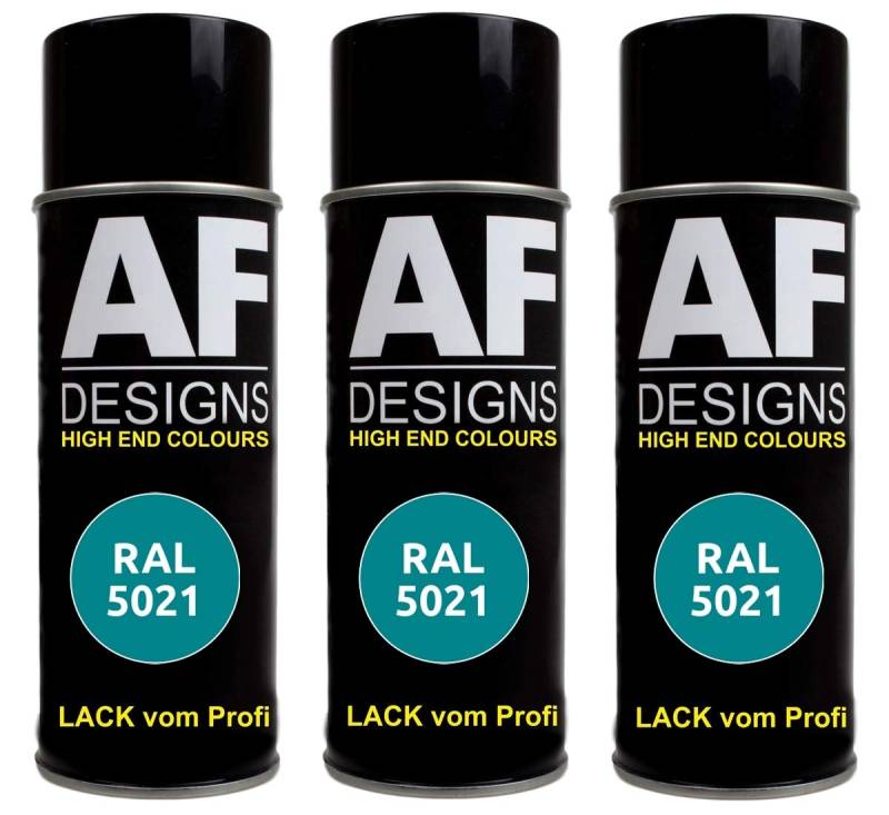 Alex Flittner Designs 3x RAL Lackspray Autolack Buntlack Spraydose RAL5021 WASSERBLAU glänzend von Alex Flittner Designs