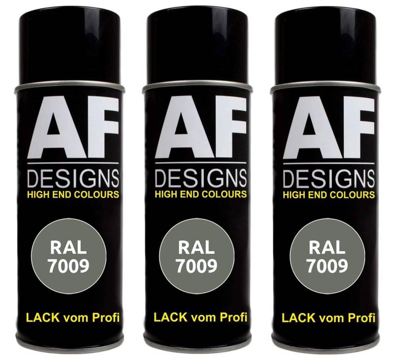 Alex Flittner Designs 3X RAL Lackspray Autolack Buntlack Spraydose RAL7009 GRUENGRAU matt von Alex Flittner Designs