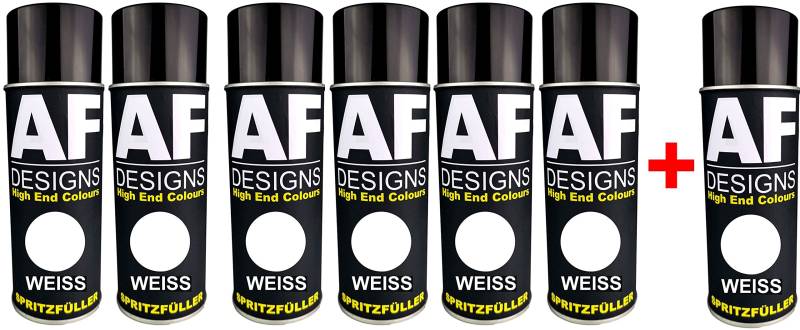 Alex Flittner Designs 6+1 Spritzfüller Spritzspachtel Spraydose Weiss Dickschicht Füller Autolack Grundierung Filler Primer Haftgrund von Alex Flittner Designs