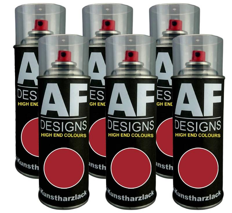 Alex Flittner Designs 6X Kunstharz Lackspray Buntlack Spraydose RAL3002 Karminrot glänzend von Alex Flittner Designs