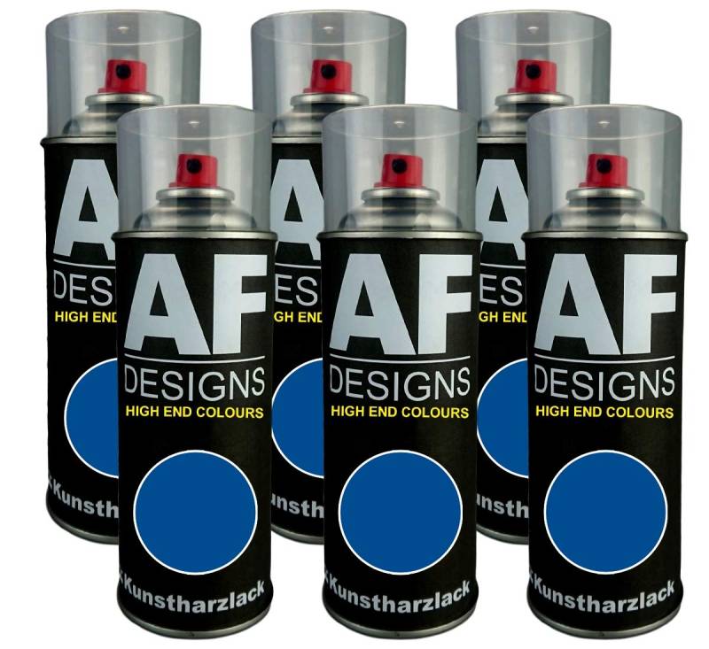 Alex Flittner Designs 6X Kunstharz Lackspray Buntlack Spraydose RAL5017 VERKEHRSBLAU glänzend von Alex Flittner Designs