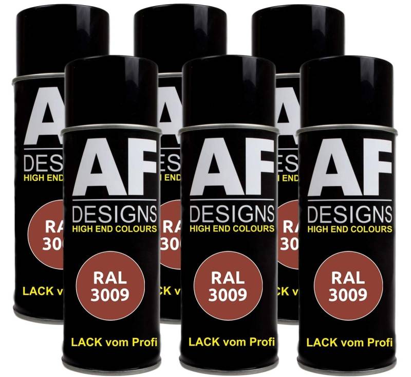 Alex Flittner Designs 6x RAL Lackspray Autolack Buntlack Spraydose RAL3009 OXIDROT matt von Alex Flittner Designs