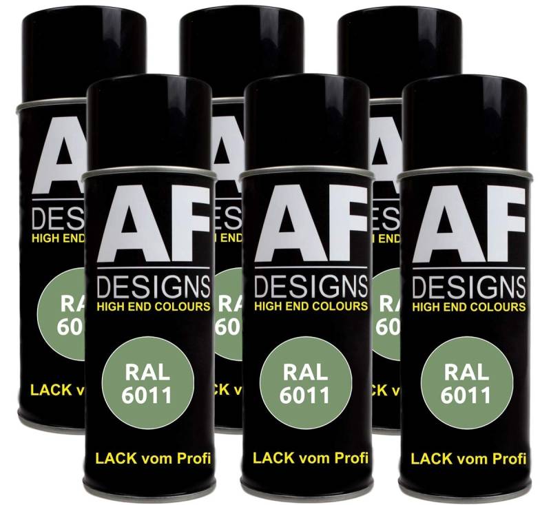 6X RAL Lackspray Autolack Buntlack Spraydose RAL6011 RESEDAGRUEN glänzend von Alex Flittner Designs