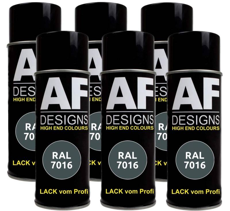 Alex Flittner Designs 6x RAL Lackspray Autolack Buntlack Spraydose RAL7016 ANTHRAZITGRAU glänzend von Alex Flittner Designs