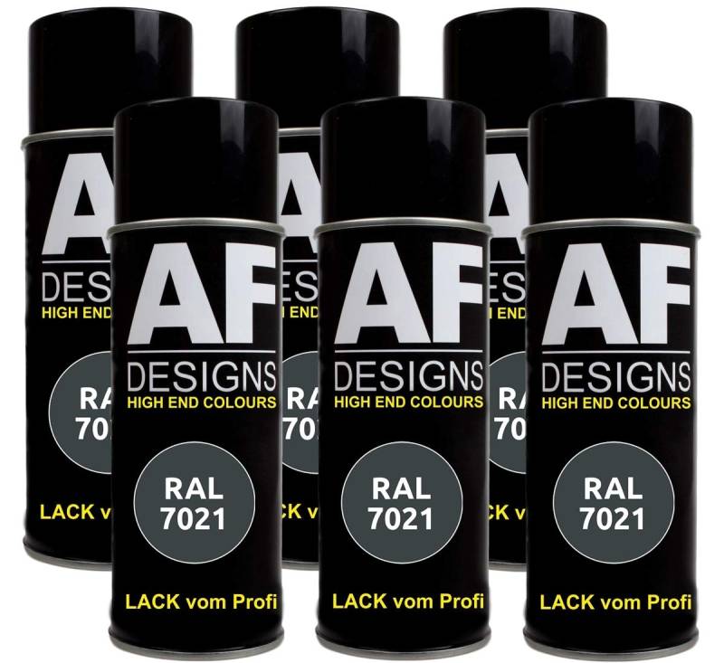 Alex Flittner Designs 6x RAL Lackspray Autolack Buntlack Spraydose RAL7021 SCHWARZGRAU stumpfmatt von Alex Flittner Designs