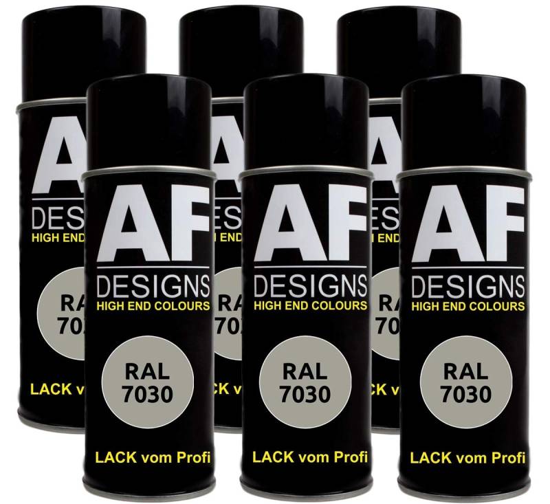 Alex Flittner Designs 6x RAL Lackspray Autolack Buntlack Spraydose RAL7030 STEINGRAU matt von Alex Flittner Designs