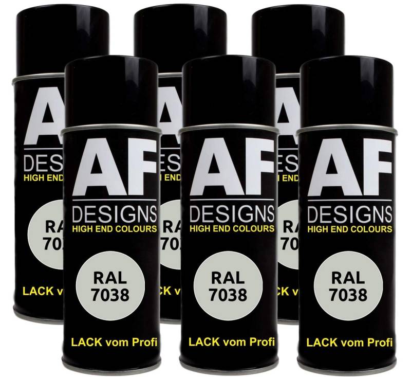 6X RAL Lackspray Autolack Buntlack Spraydose RAL7038 ACHATGRAU glänzend von Alex Flittner Designs