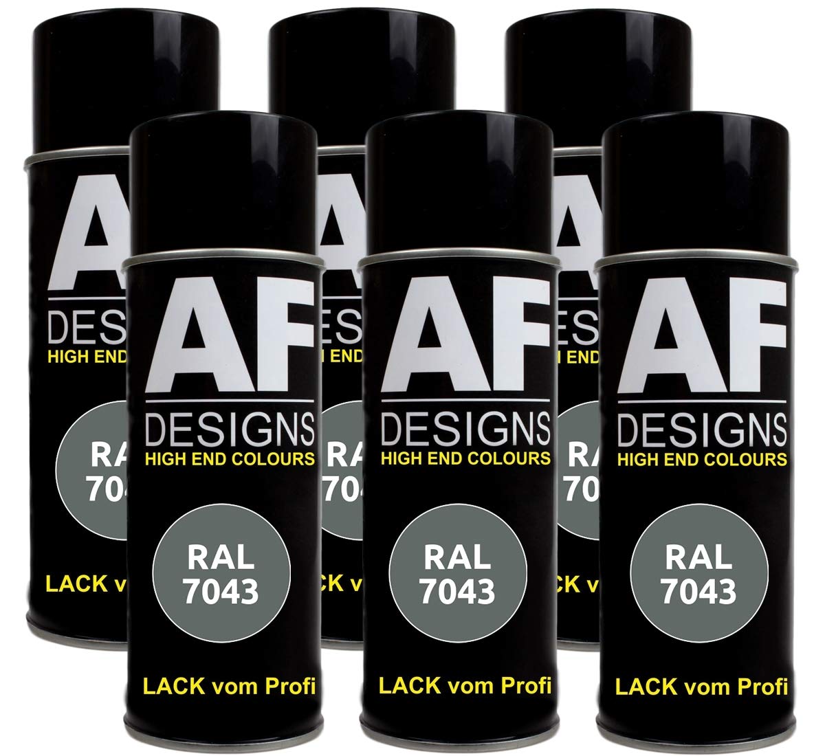 6X RAL Lackspray Autolack Buntlack Spraydose RAL7043 VERKEHRSGRAU B glänzend von Alex Flittner Designs