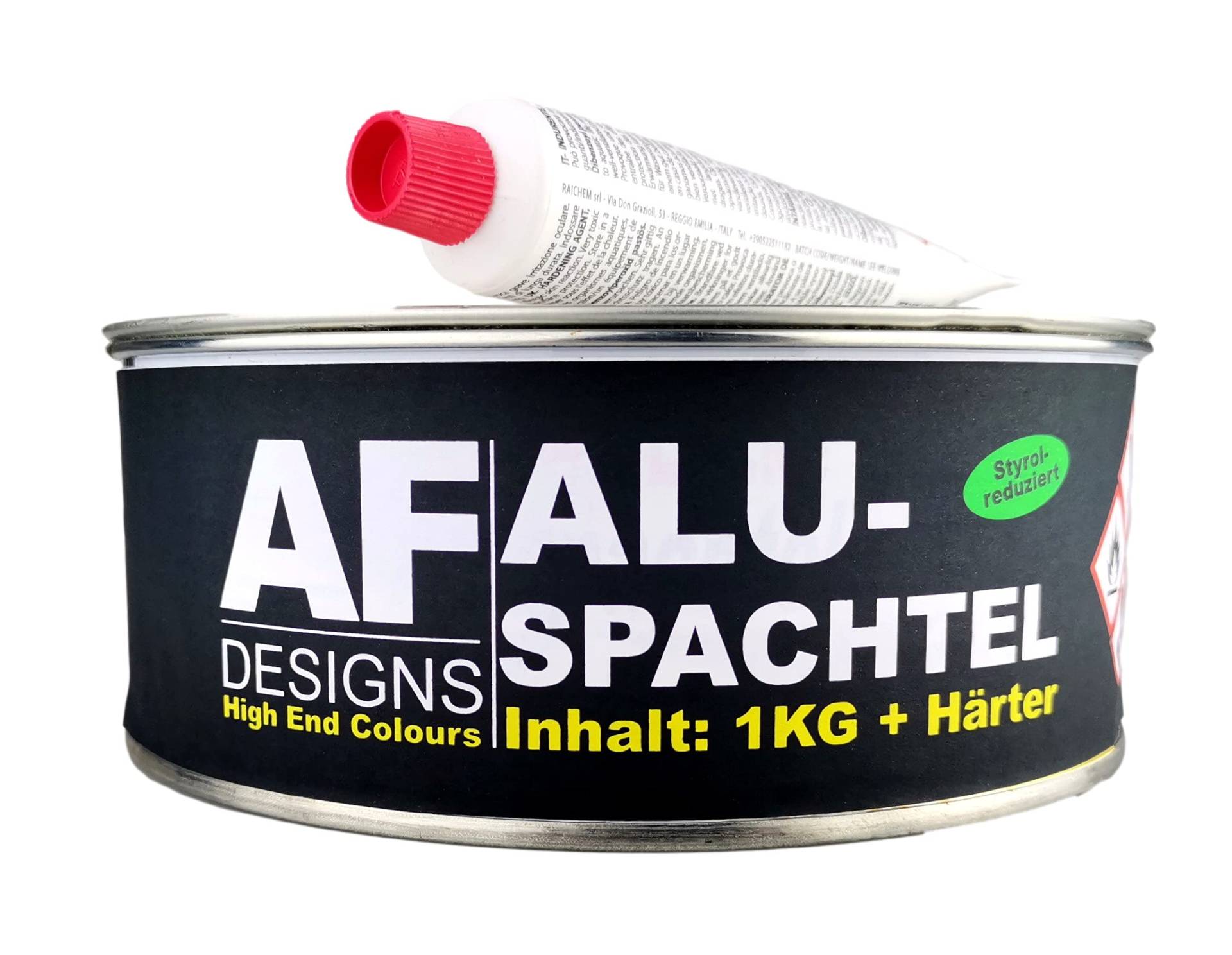 Alex Flittner Designs Alu Spachtelmasse Auto 1kg incl Härter Metallspachtel von Alex Flittner Designs