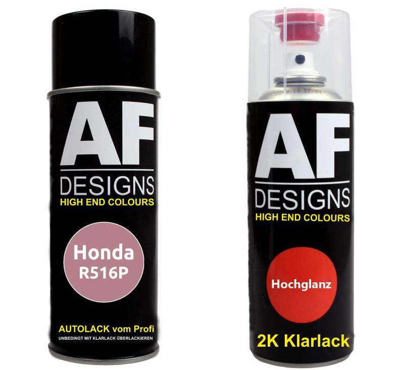 Autolack Spraydose Set für Honda R516P Iris Red Perl 2K Klarlack Basislack Sprühdose Spraydosen 2x400ml von Alex Flittner Designs