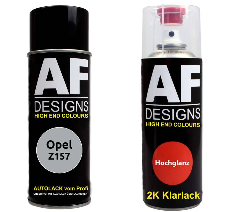 Autolack Spraydose Set für Opel Z157 Starsilber III Metallic 2K Klarlack Basislack Sprühdose Spraydosen 2x400ml von Alex Flittner Designs