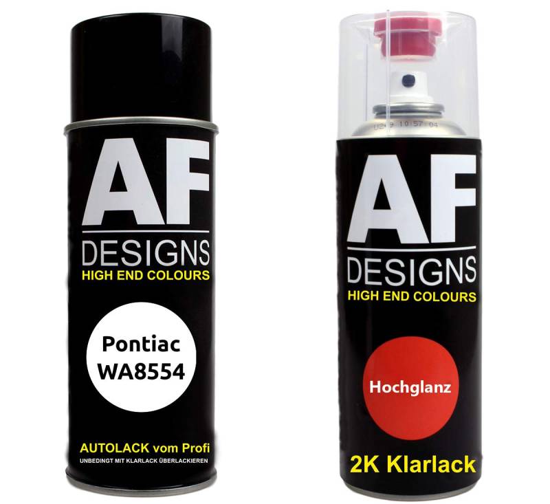 Autolack Spraydose Set für Pontiac WA8554 White 2K Klarlack Basislack Sprühdose Spraydosen 2x400ml von Alex Flittner Designs