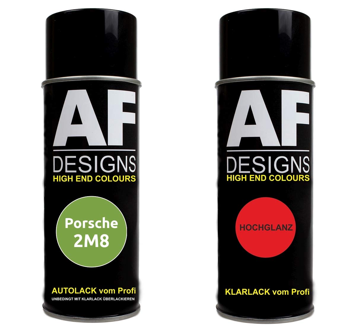 Alex Flittner Designs Autolack Spraydose Set für Porsche 2M8 Acid Green Basislack Klarlack Sprühdose 400ml von Alex Flittner Designs