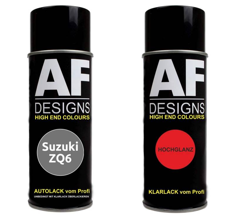 Alex Flittner Designs Autolack Spraydose Set für Suzuki ZQ6 Mineral Grey Metallic Basislack Klarlack Sprühdose 400ml von Alex Flittner Designs