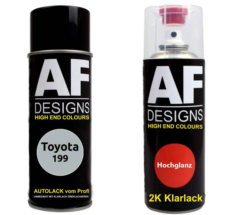 Autolack Spraydose Set für Toyota 199 Silver Metallic 2K Klarlack Basislack Sprühdose Spraydosen 2x400ml von Alex Flittner Designs