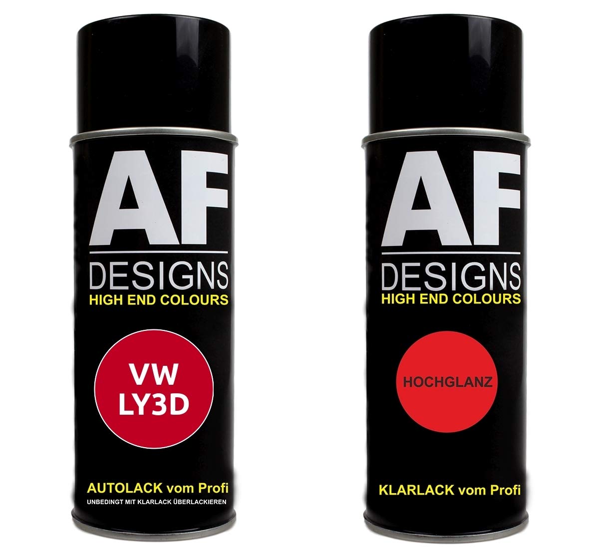 Autolack Spraydose Set für VW/Volkswagen Tornadorot LY3D Basislack Klarlack Sprühdose 400ml von Alex Flittner Designs