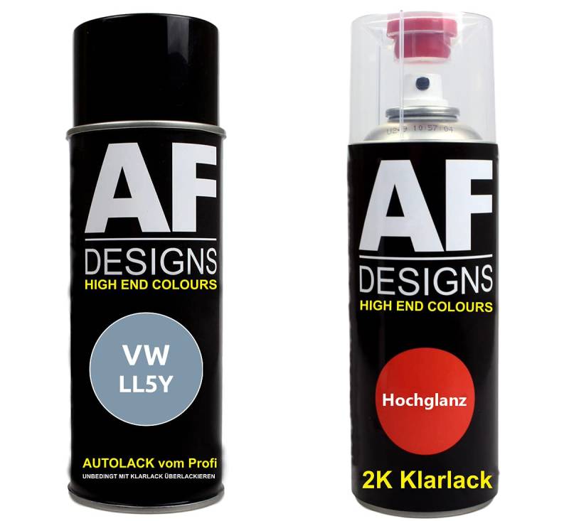 Autolack Spraydose Set für VW LL5Y Nebioblau Metallic 2K Klarlack Basislack Sprühdose Spraydosen 2x400ml von Alex Flittner Designs