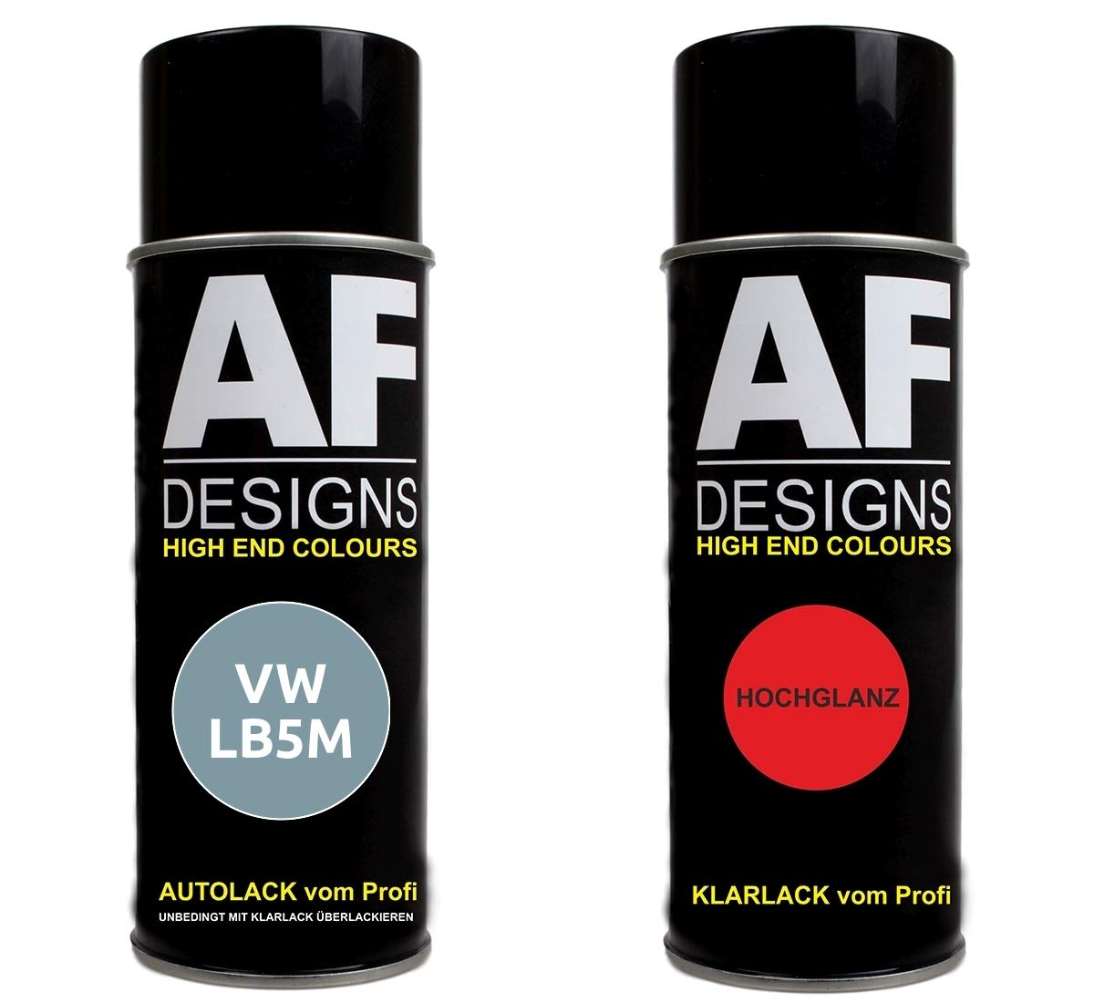 Autolack Spraydose Set geeignet für VW/Volkswagen Arctic Blue Silver Metallic LB5M Basislack Klarlack Sprühdose 400ml von Alex Flittner Designs