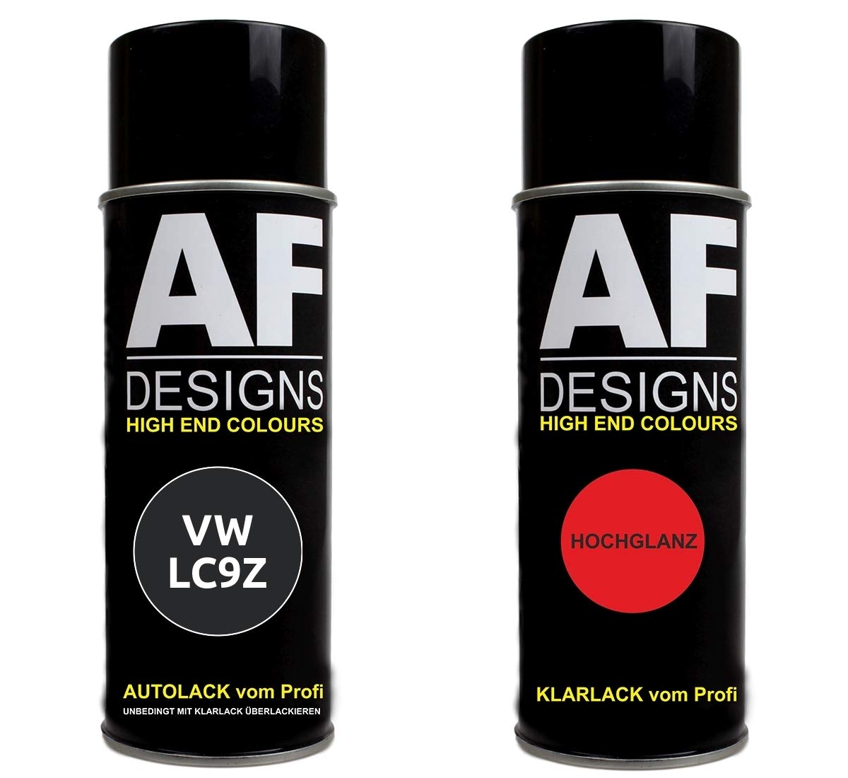 Autolack Spraydose Set geeignet für VW/Volkswagen Black Magic Perl LC9Z Basislack Klarlack Sprühdose 400ml von Alex Flittner Designs