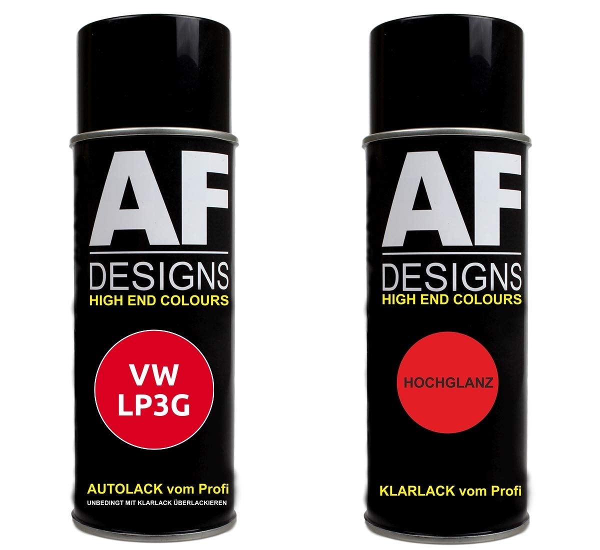 Autolack Spraydose Set geeignet für VW/Volkswagen Flashrot LP3G Basislack Klarlack Sprühdose 400ml von Alex Flittner Designs