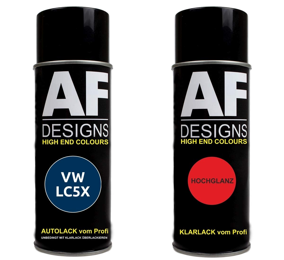 Autolack Spraydose Set geeignet für VW/Volkswagen Inky Blue Perl LC5X Basislack Klarlack Sprühdose 400ml von Alex Flittner Designs