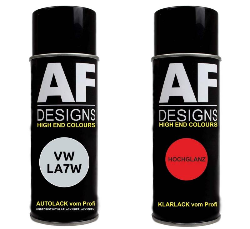 Autolack Spraydose Set geeignet für VW/Volkswagen Reflexsilber Metallic LA7W Basislack Klarlack Sprühdose 400ml von Alex Flittner Designs