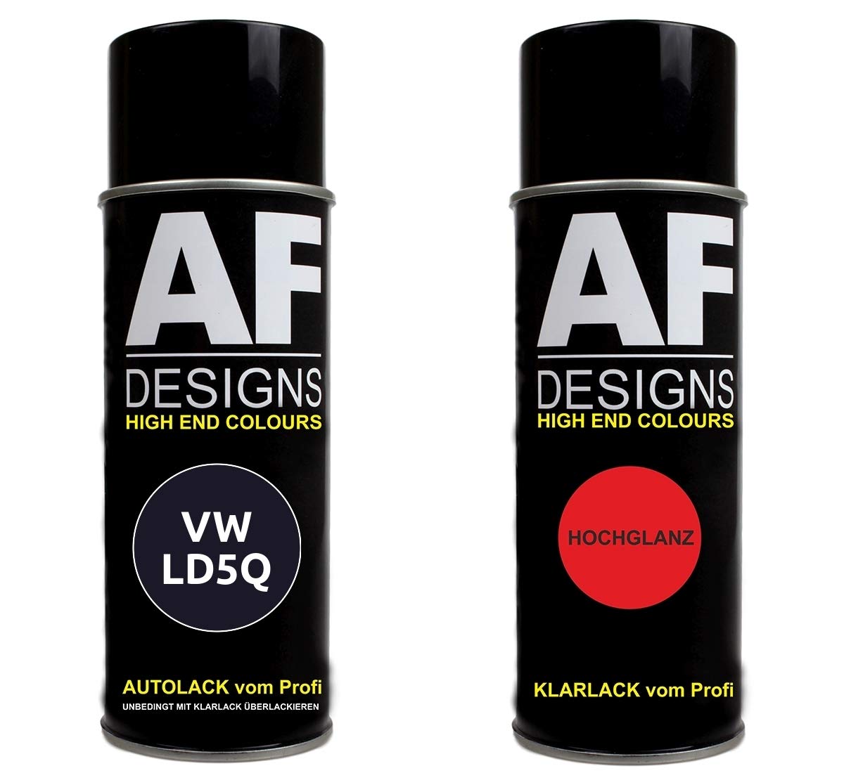 Autolack Spraydose Set geeignet für VW/Volkswagen Shadow Blue Metallic LD5Q Basislack Klarlack Sprühdose 400ml von Alex Flittner Designs