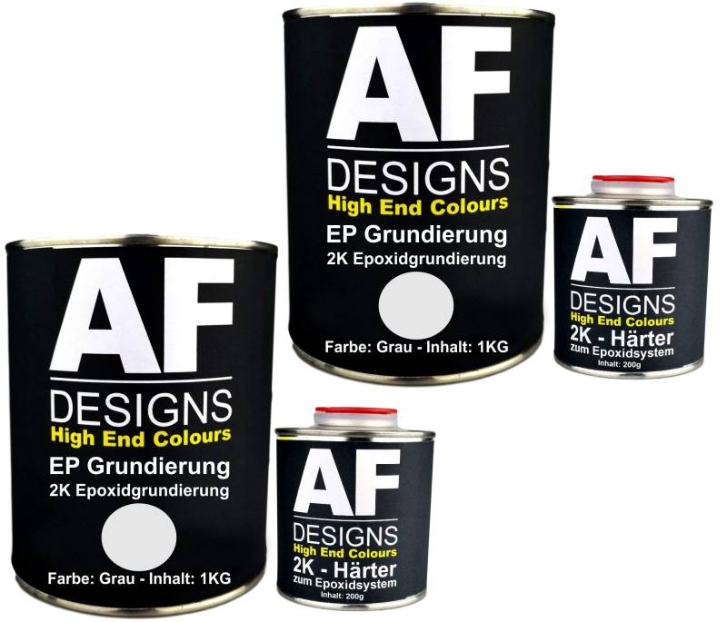 Alex Flittner Designs Epoxidfüller 2 x 1,20kg 2K Grundierung Füller EP Füller in grau für Autolack Rostschutz von Alex Flittner Designs