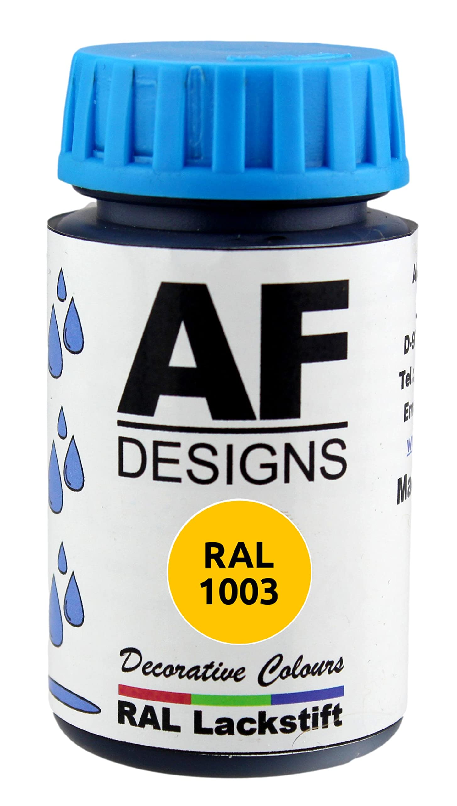 Alex Flittner Designs Lackstift RAL 1003 SIGNALGELB seidenmatt 50ml Holz Metall Möbel Bad Retuschierlack Reparaturlack von Alex Flittner Designs