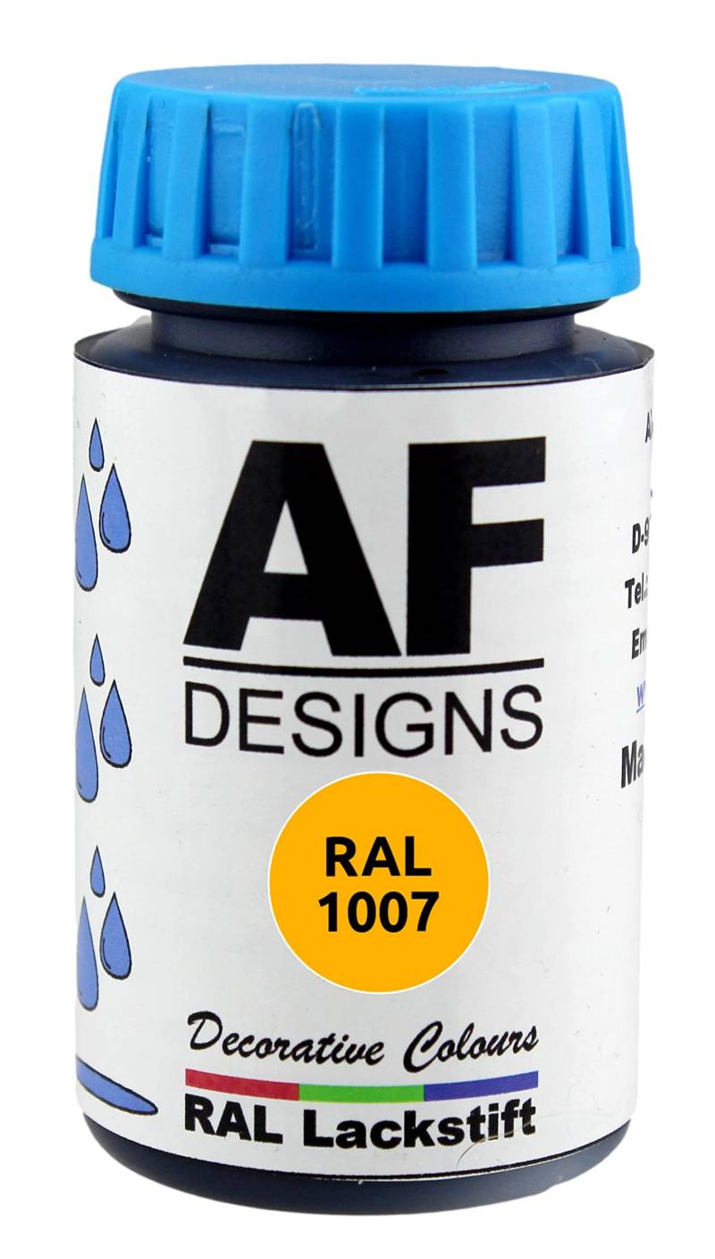 Alex Flittner Designs Lackstift RAL 1007 NARZISSENGELB seidenmatt 50ml Holz Metall Möbel Bad Retuschierlack Reparaturlack von Alex Flittner Designs