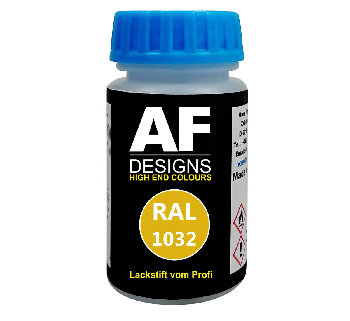 Alex Flittner Designs Lackstift RAL 1032 GINSTERGELB stumpfmatt 50ml schnelltrocknend Acryl von Alex Flittner Designs