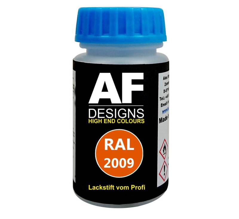 Alex Flittner Designs Lackstift RAL 2009 VERKEHRSORANGE stumpfmatt 50ml schnelltrocknend Acryl von Alex Flittner Designs