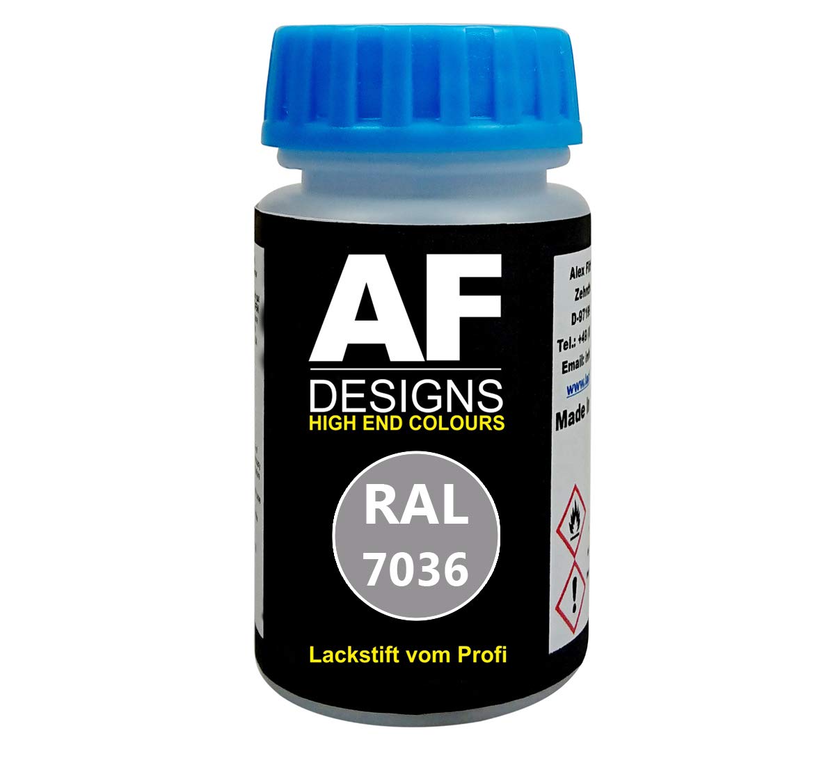 Alex Flittner Designs Lackstift RAL 7036 PLATINGRAU matt 50ml schnelltrocknend Acryl von Alex Flittner Designs